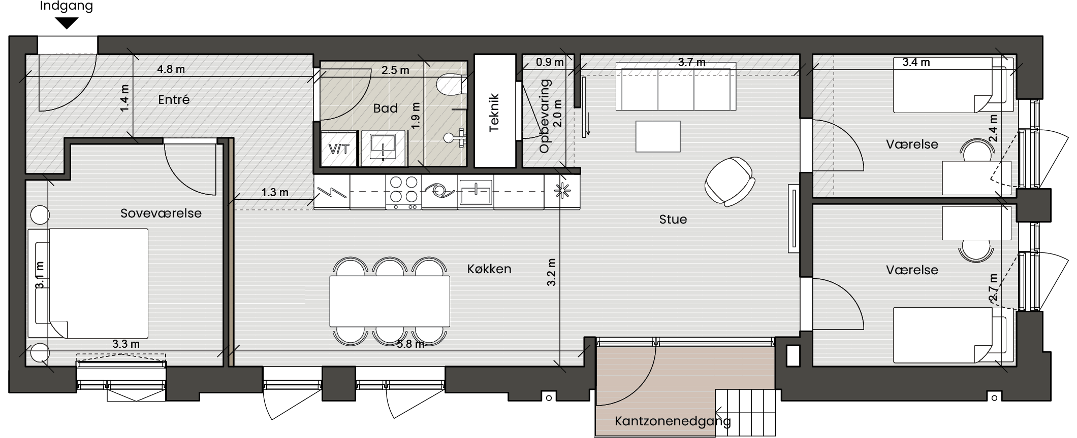 Plantegning for: Bolig 002 Helsinkigade 7, st. 4