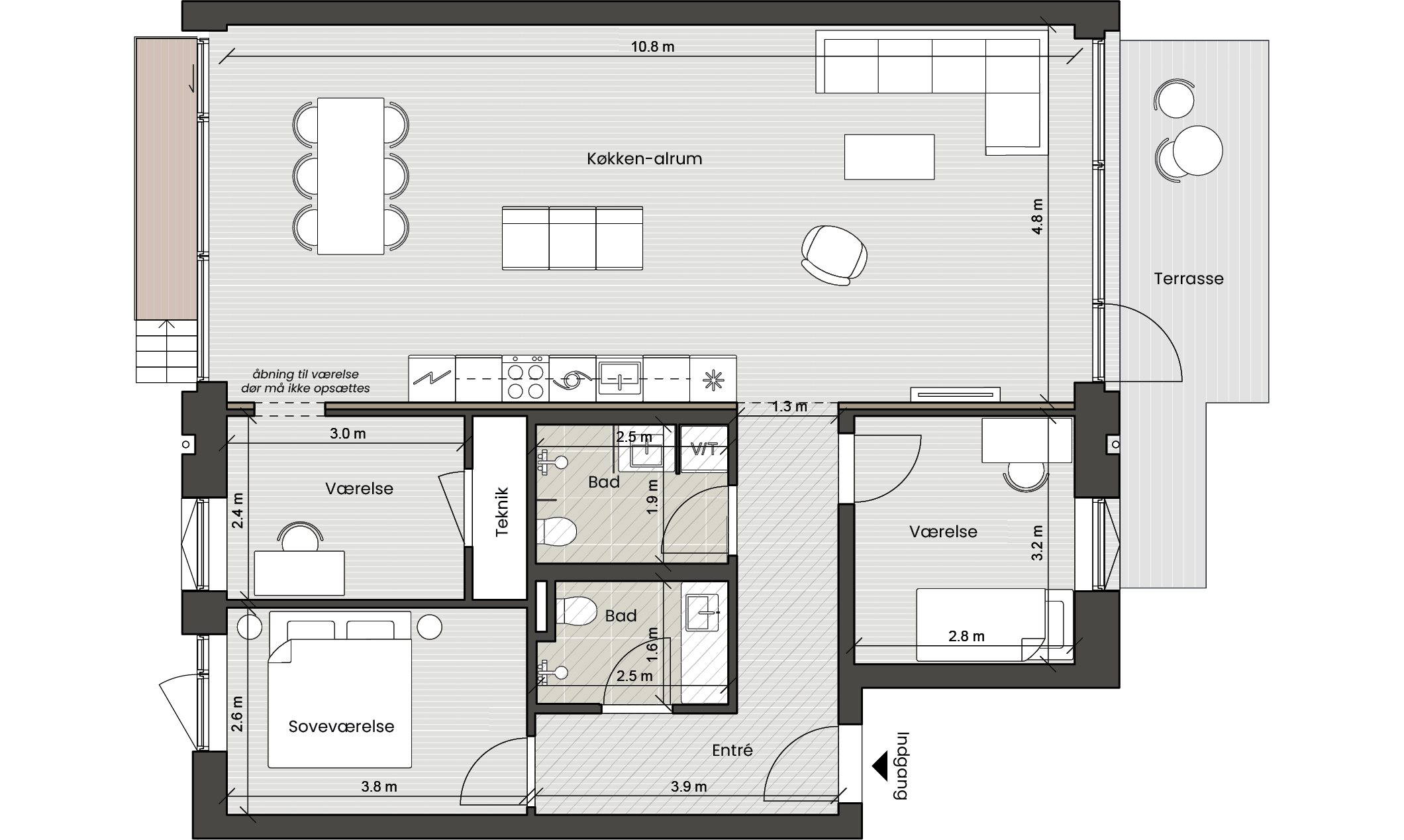Plantegning for: Bolig 004 Helsinkigade 7, st. 2