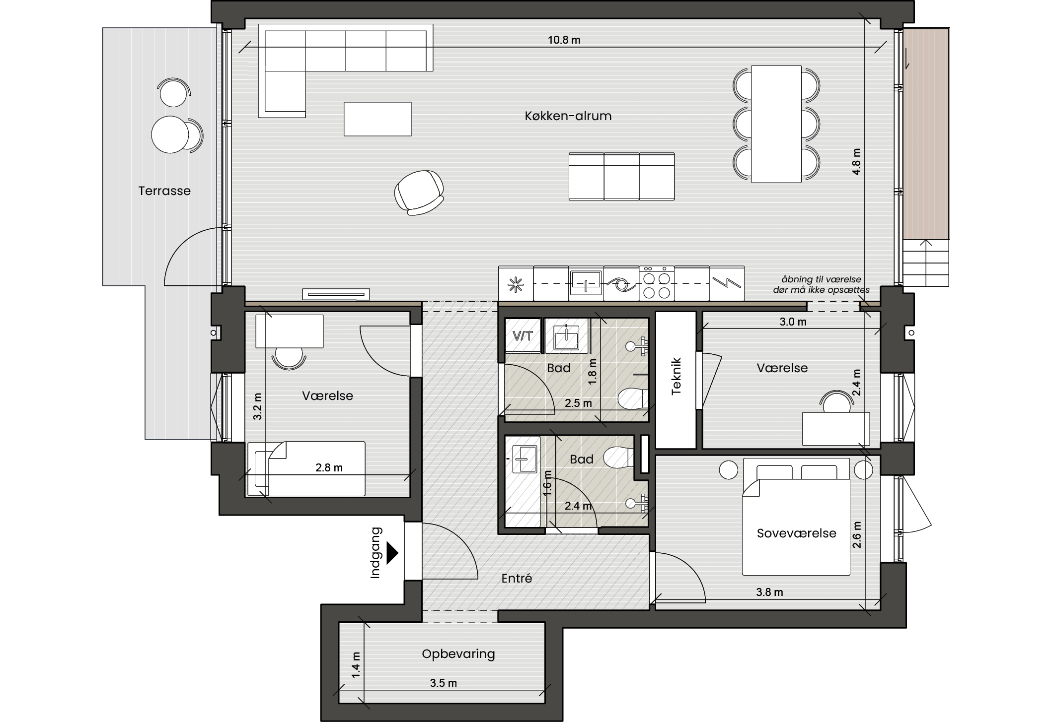 Plantegning for: Bolig 012 Helsinkigade 11, st. mf.