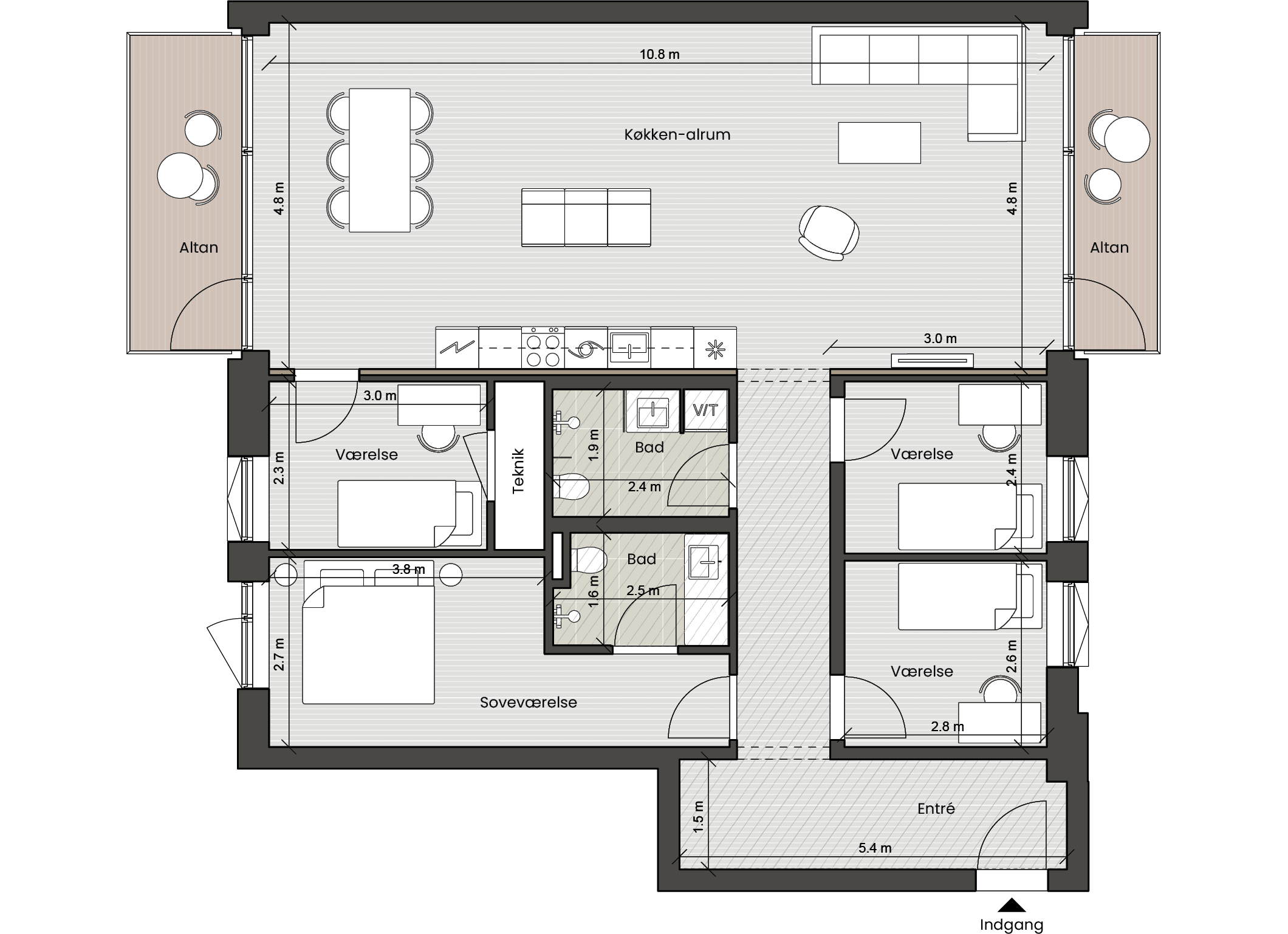 Plantegning for: Bolig 021 Helsinkigade 7, 1. 5