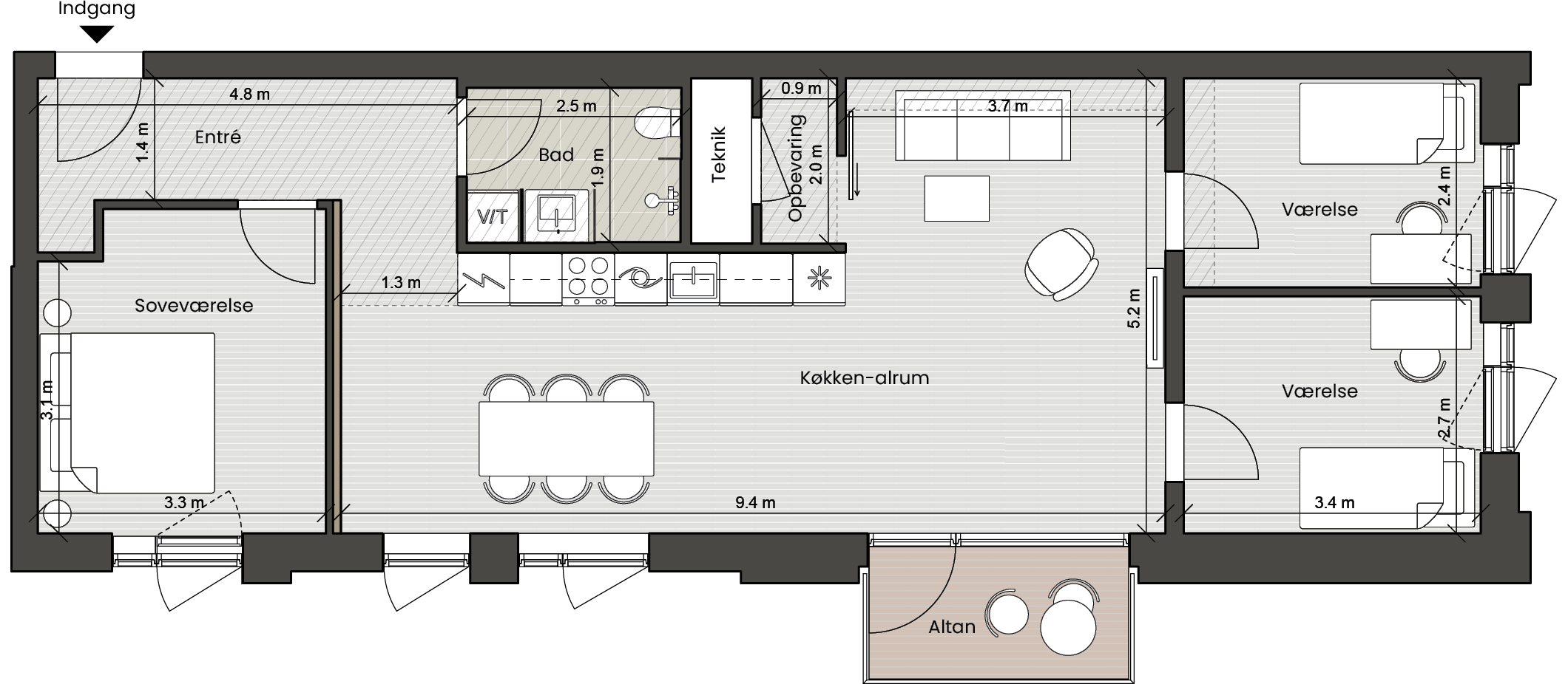 Plantegning for: Bolig 042 Helsinkigade 7, 2. 2